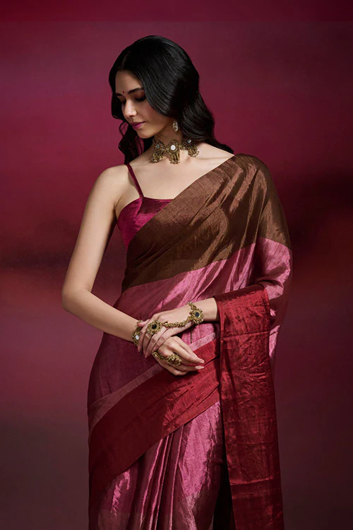 Dressfolk Rani Tissue Saree - Image 2