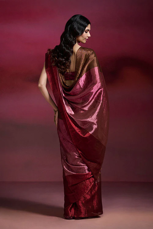 Dressfolk Rani Tissue Saree - Image 4