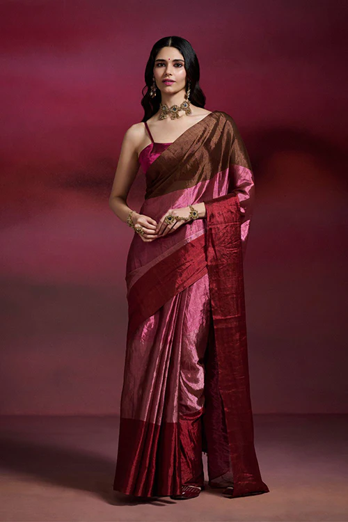 Dressfolk Rani Tissue Saree - Image 5