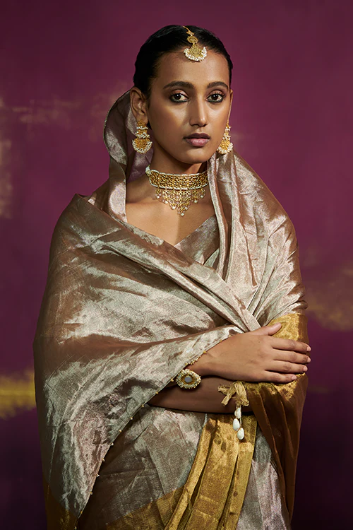 Dressfolk Rekha Tissue Saree - Image 2