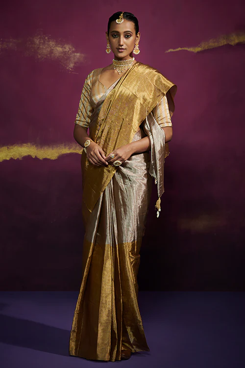 Dressfolk Rekha Tissue Saree - Image 3