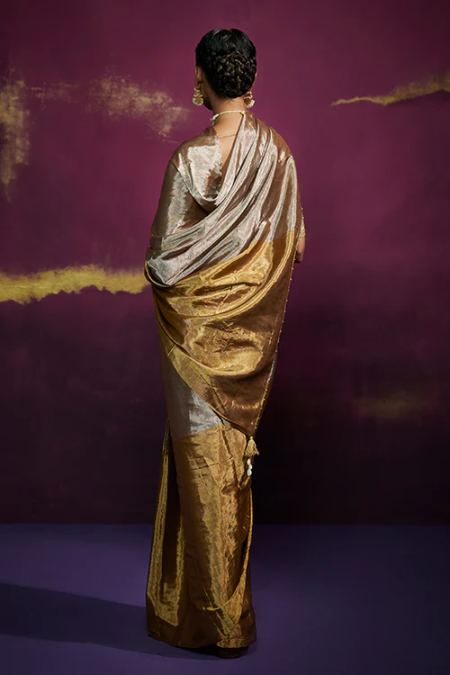 Dressfolk Rekha Tissue Saree - Image 4