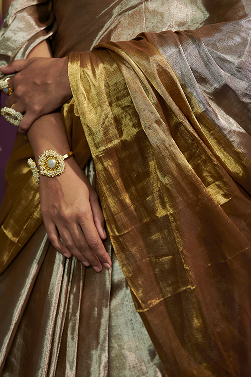 Dressfolk Rekha Tissue Saree - Image 5