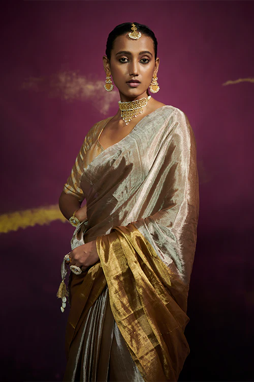 Dressfolk Rekha Tissue Saree - Image 6