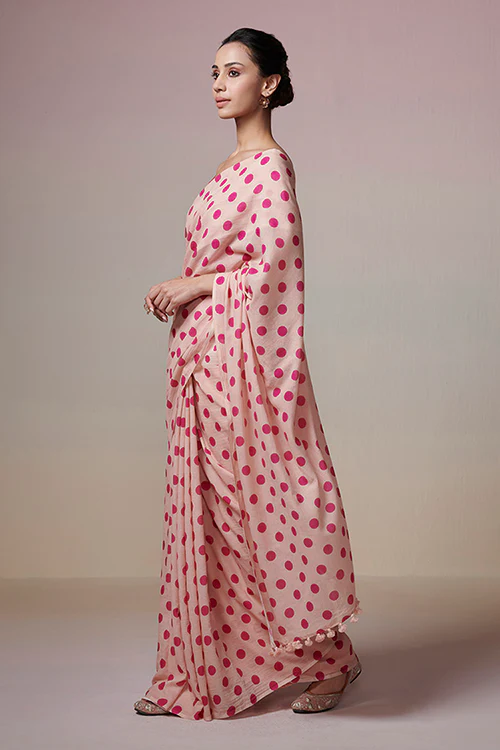 Dressfolk Rose Kissed Bengal Cotton Saree - Image 3