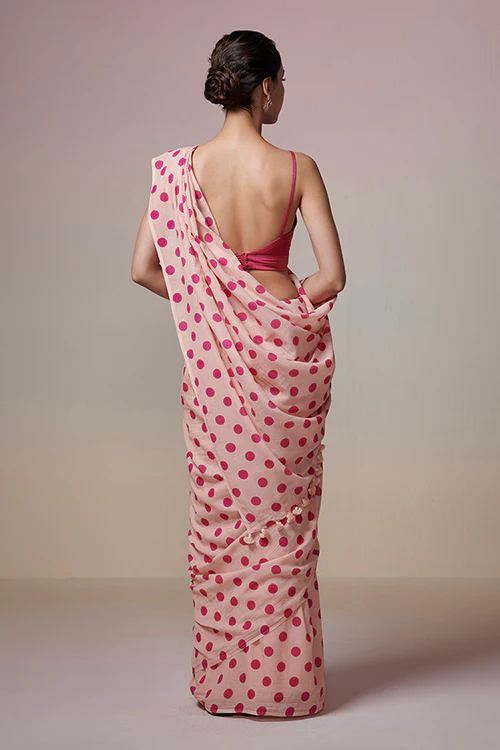 Dressfolk Rose Kissed Bengal Cotton Saree - Image 4