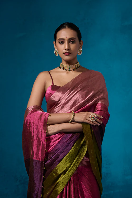 Dressfolk Shiddat Tissue Saree - Image 3
