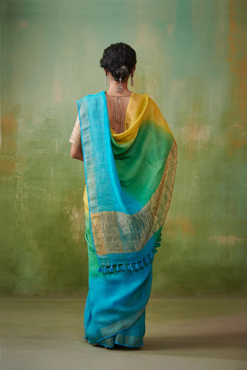 Dressfolk Sia Linen Saree - Image 3