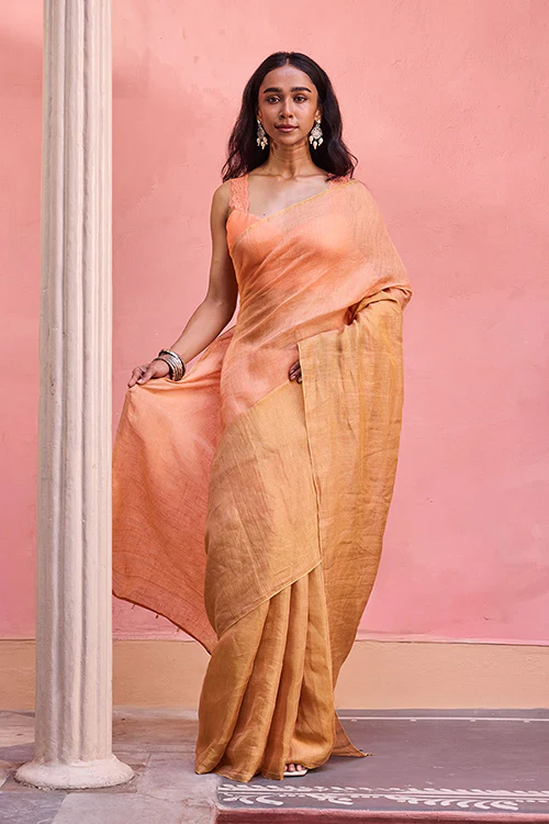 Dressfolk Sunkissed Linen Saree - Image 3