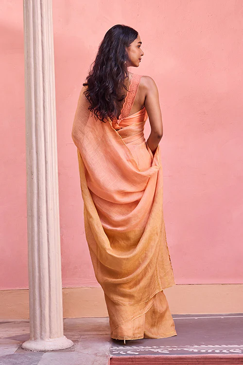 Dressfolk Sunkissed Linen Saree - Image 5