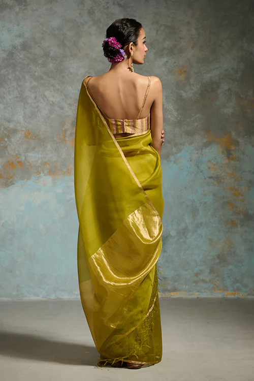 Dressfolk Ujjwala Organza Saree - Image 4