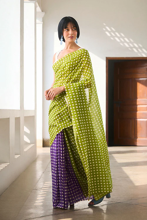 Dressfolk Vibe Check Bengal Cotton Saree