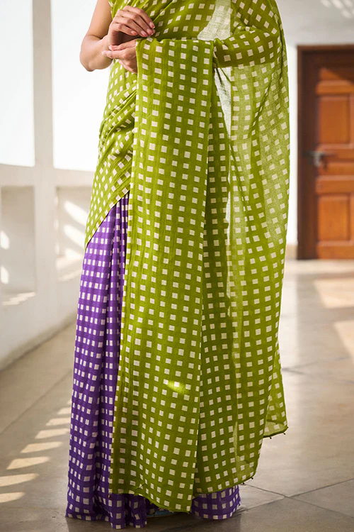 Dressfolk Vibe Check Bengal Cotton Saree - Image 2