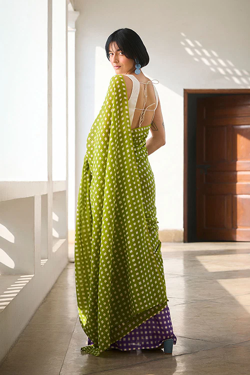 Dressfolk Vibe Check Bengal Cotton Saree - Image 4