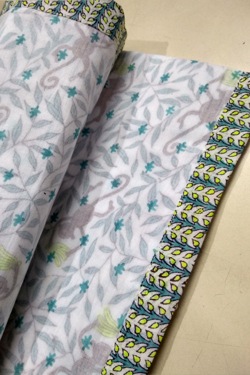 Poddar Exports Hand Block Printed Cotton Kids Dohar -Monkey - Image 4