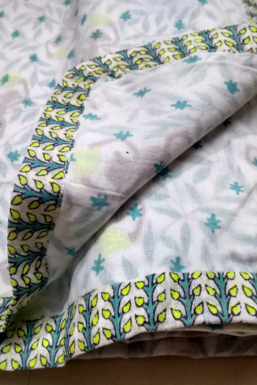 Poddar Exports Hand Block Printed Cotton Kids Dohar -Monkey - Image 5
