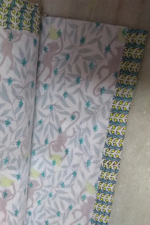 Poddar Exports Hand Block Printed Cotton Kids Dohar -Monkey - Image 7