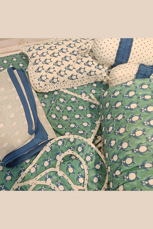 Poddar Exports Hand Block Printed Kids Furnishings- Penguin - Image 4