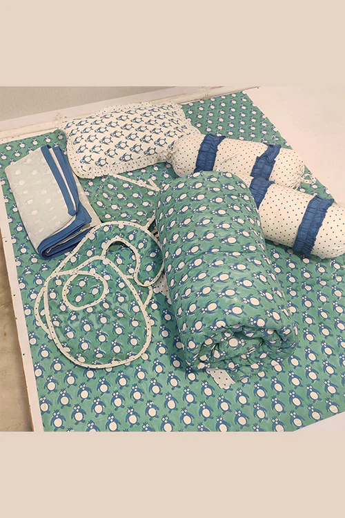 Poddar Exports Hand Block Printed Kids Furnishings- Penguin - Image 7