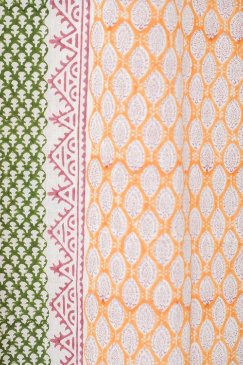 Sooti Syahi East Meets West Hand Block Printed Window Curtain - Image 5