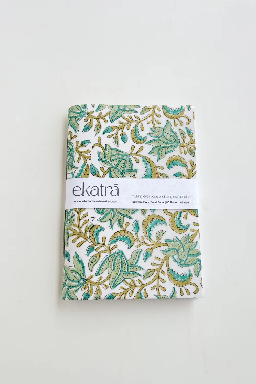 Ekatra A5 Handmade Journal - Green Leafy Floral ( Set Of 2 ) - Image 6