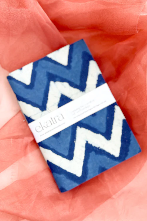 Ekatra A5 Handmade Journal - Indigo Chevron ( Set Of 2 ) - Image 5