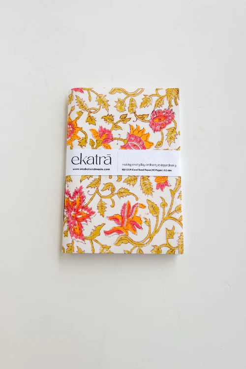 Ekatra A5 Handmade Journal - Pink Floral ( Set Of 2 ) - Image 6