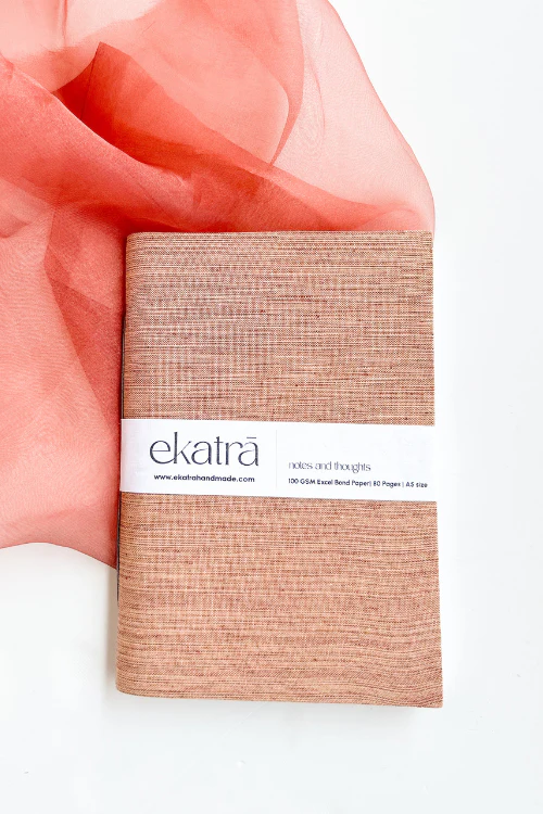 Ekatra A5 Handmade Journal - Solid Beige ( Set Of 2 ) - Image 4