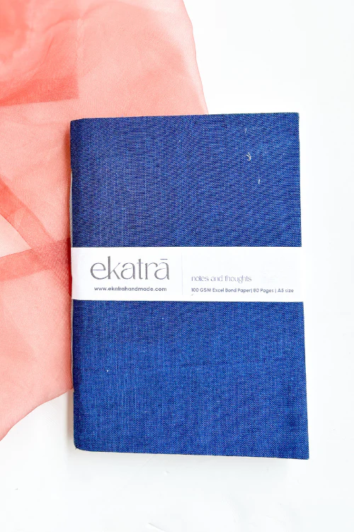 Ekatra A5 Handmade Journal - Solid Blue ( Set Of 2 ) - Image 4