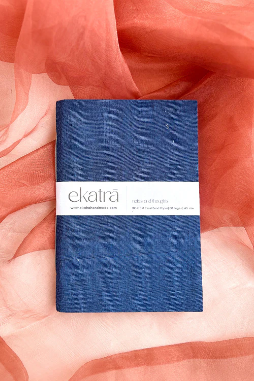 Ekatra A5 Handmade Journal - Solid Blue ( Set Of 2 ) - Image 5