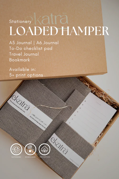 Ekatra Eco Friendly Solid Beige Stationery Loaded Gift Hamper - Image 3