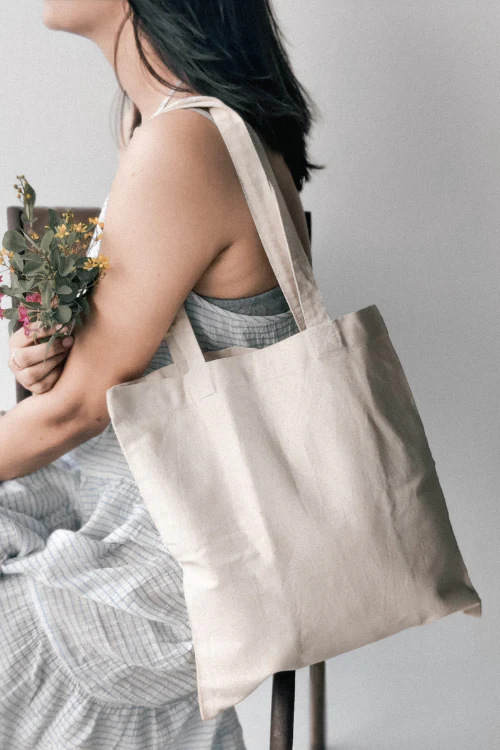 Ekatra Famous Day Tote - Woven Cotton ( Set Of 2 ) - Image 2