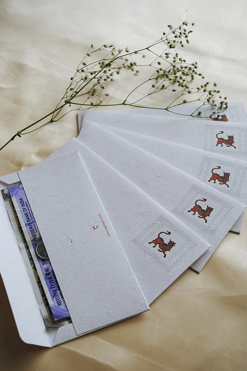 Ekibeki Chitrakathi Envelope Set Of 6 - Peacock - Image 2