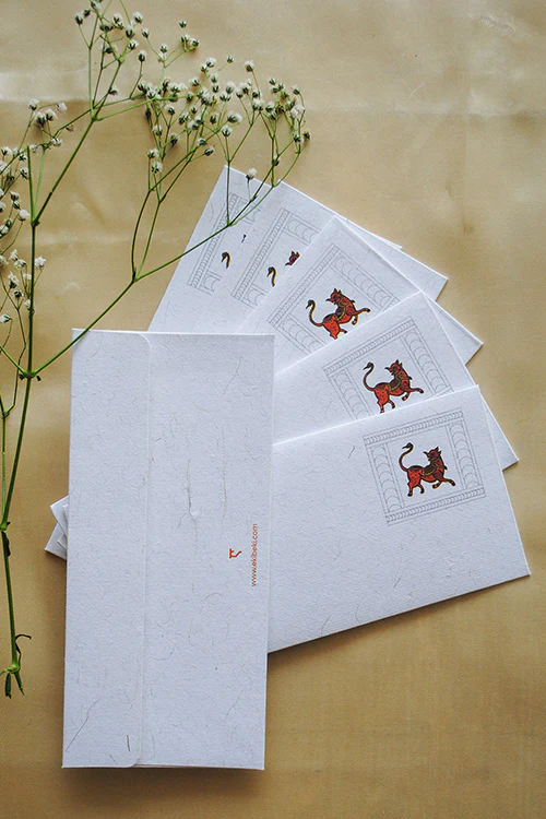 Ekibeki Chitrakathi Envelope Set Of 6 - Peacock - Image 4