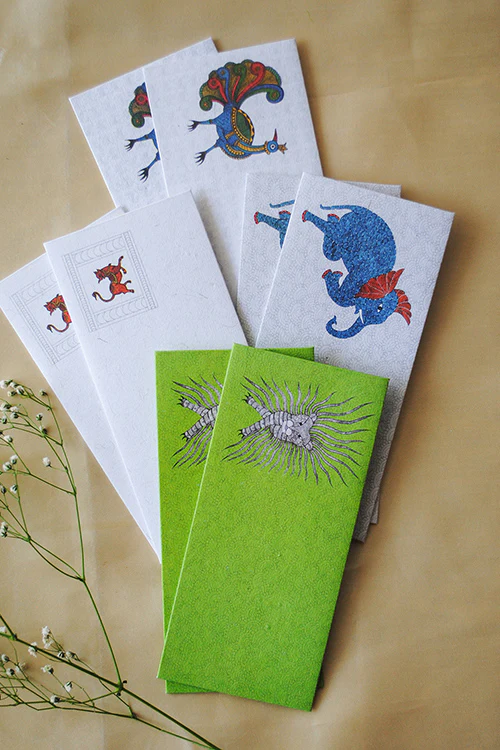 Ekibeki Gond/Chitrakathi Envelopes Set Of 8Envelop - Image 2