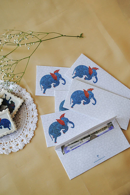 Ekibeki Gond Envelope Set Of 6 - Elephant - Image 3