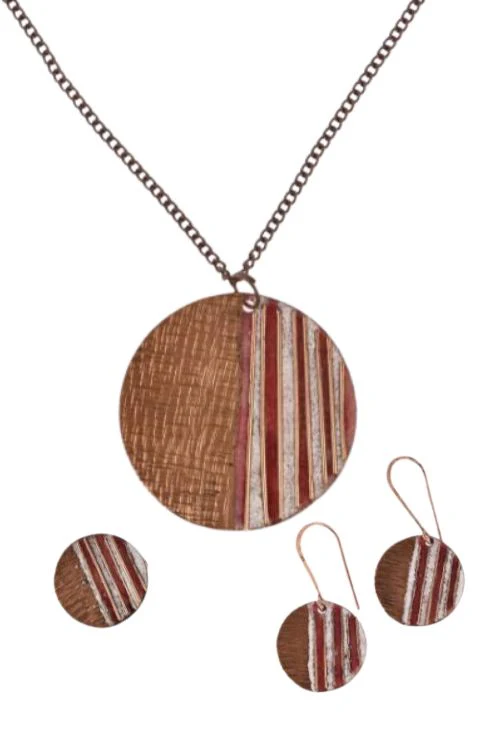 EkiBeki Hand Crafted Copper Enamel - Crinkle Fire Set Small - Image 4