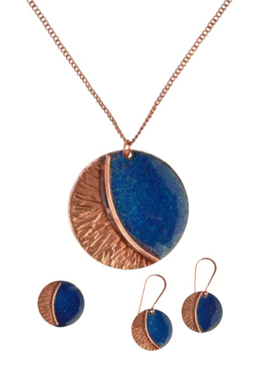 EkiBeki Hand Crafted Copper Enamel - Kakan Blue Set - Image 3