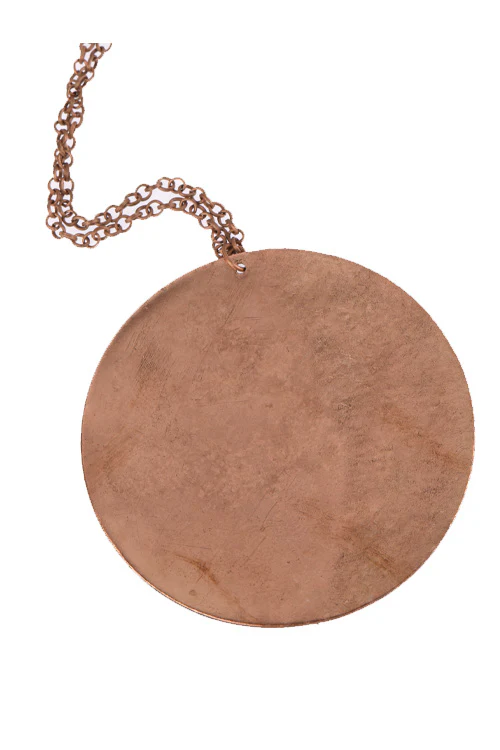EkiBeki Elements - Copper Enamel Phyllo Coal Large Pendant - Image 3
