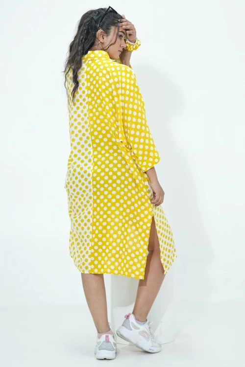 Sooti Syahi Elina In Yellow Hand Block Printed Oversize Shirt - Image 6