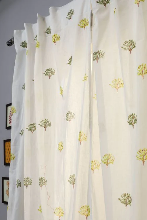 Sooti Syahi Envy Zinnia Hand Block Printed Door Curtain - Image 5