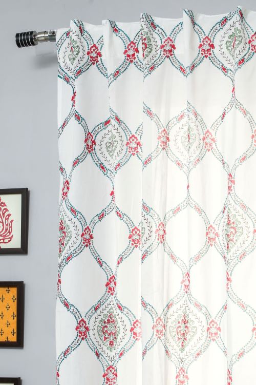 Sooti Syahi First Impression Hand Block Printed Window Curtain - Image 2