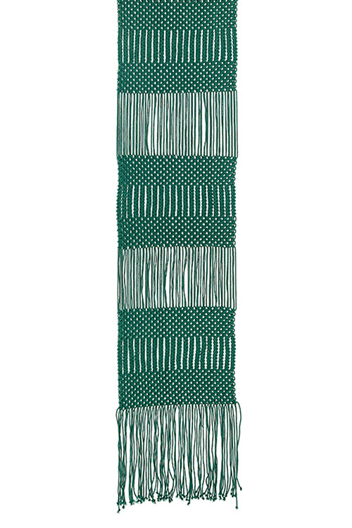 One 'O' Eight Knots Floating Dashes Hand-Knotted 100% Cotton Table Runner - Image 2