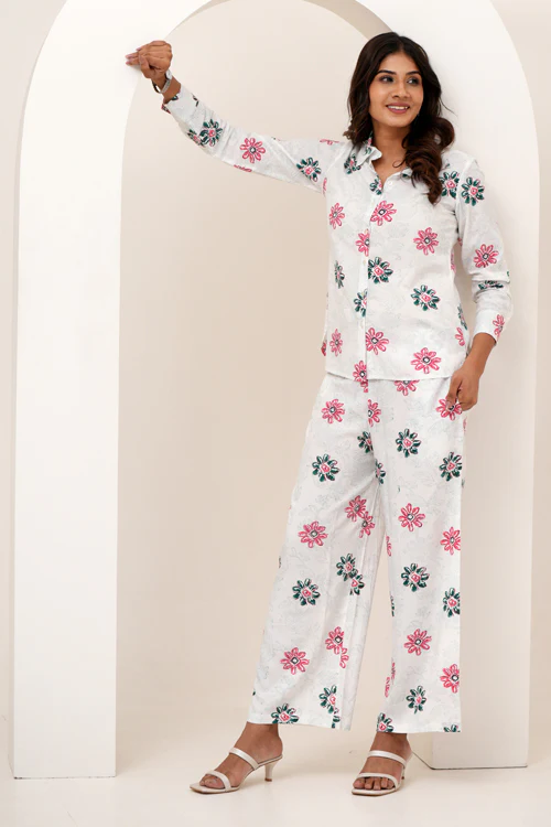 Sooti Syahi Floral Bloom Duo Hand Block Printed Co-Ord Set - Image 3