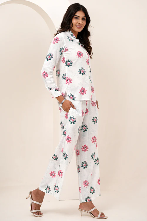Sooti Syahi Floral Bloom Duo Hand Block Printed Co-Ord Set - Image 5