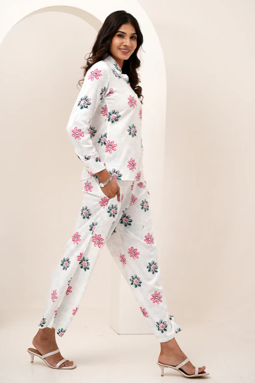 Sooti Syahi Floral Bloom Duo Hand Block Printed Co-Ord Set - Image 6