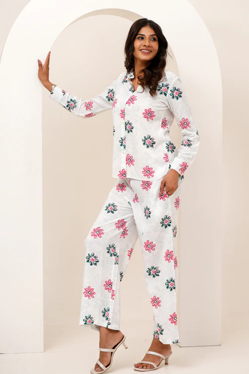 Sooti Syahi Floral Bloom Duo Hand Block Printed Co-Ord Set - Image 8