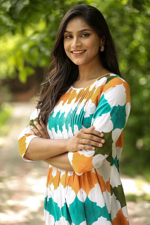SootiSyahi'FloralEra'BlockPrintedCotton Dress - Image 4