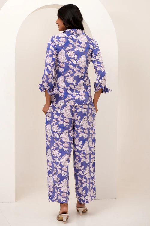 Sooti Syahi Floral Fantasy Hand Block Printed Co-Ord Set - Image 4