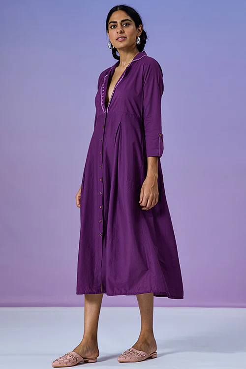 Okhai 'Free Spirit' Pure Cotton Hand Embroidered Mirror Work Dress - Image 3